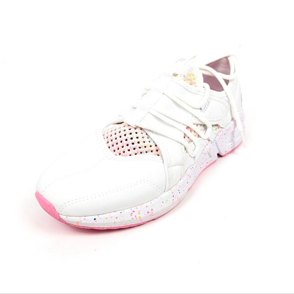 Fabletics Brookside Sneakers 6.5 White Pink Speckle Performance Athletic